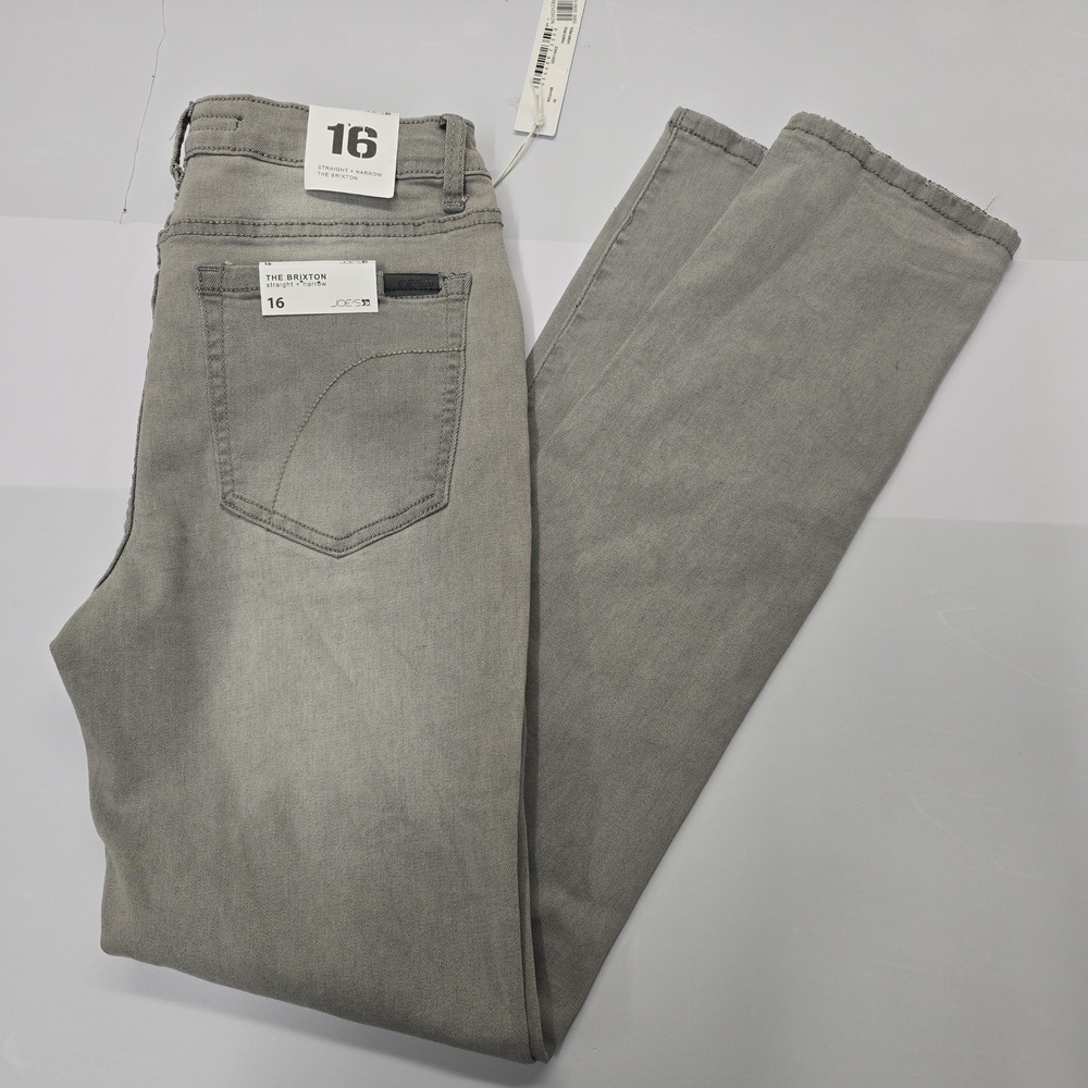 Joe's Jeans Kids Brixton 1446 Straight Narrow Grey Denim Pants‎ Size 16 NWT